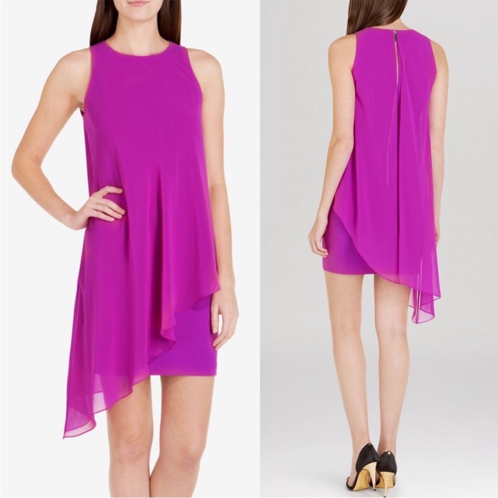Ted Baker Pink Drape Asymmetrical Hem Tank Dress 6